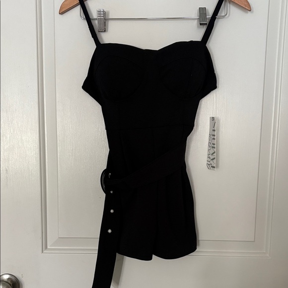 Almost Famous Pants - Almost Famous Black Belted Jumpsuit